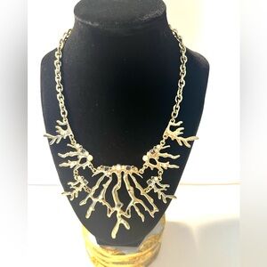 Tommy Bahama Sea Star Multi-strand Coral  Pendant Necklace Signed Gold Tone